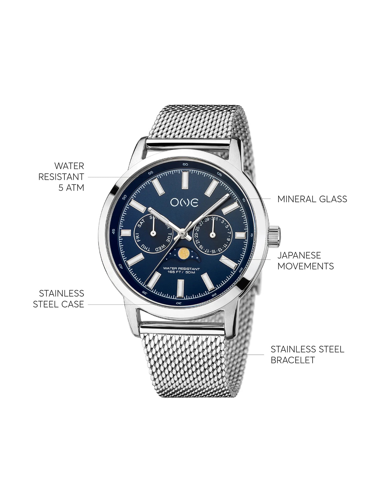 Montre One Lunar Bleue