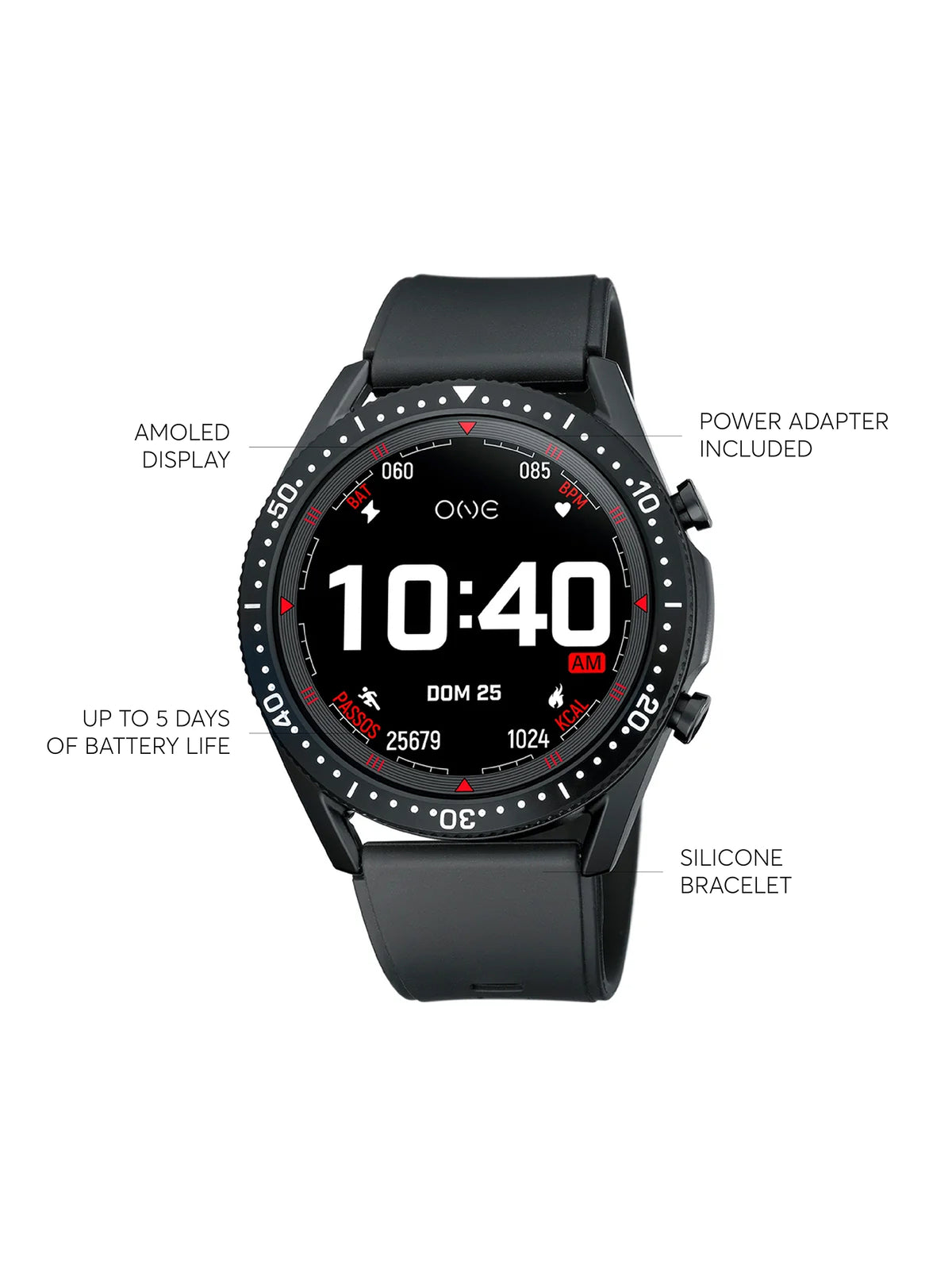Smartwatch One Men Core Preto