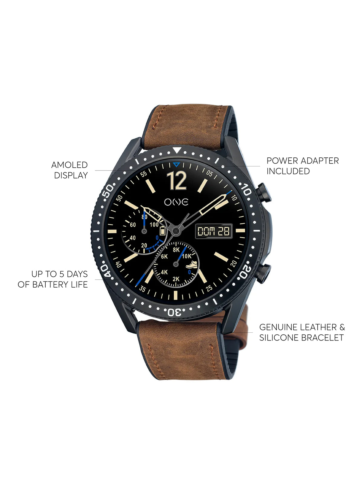 Smartwatch One Men Core Castanho