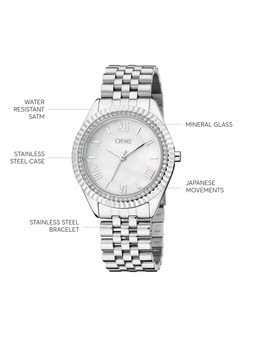 Montre One Celebrity Crystal Argent