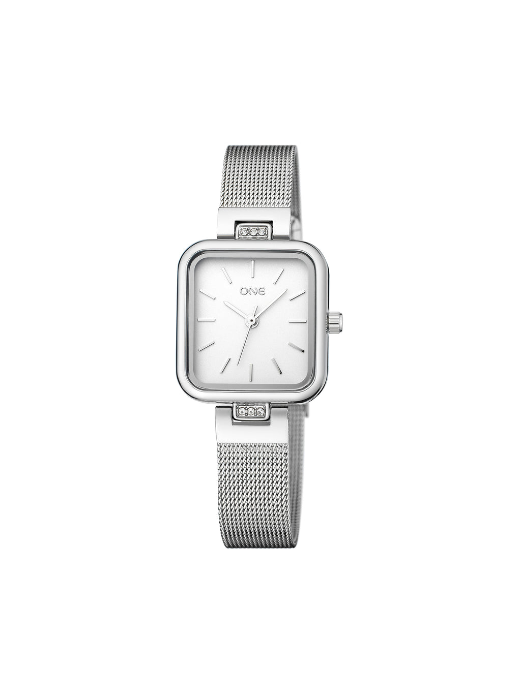 One Edge Silver Mesh Watch