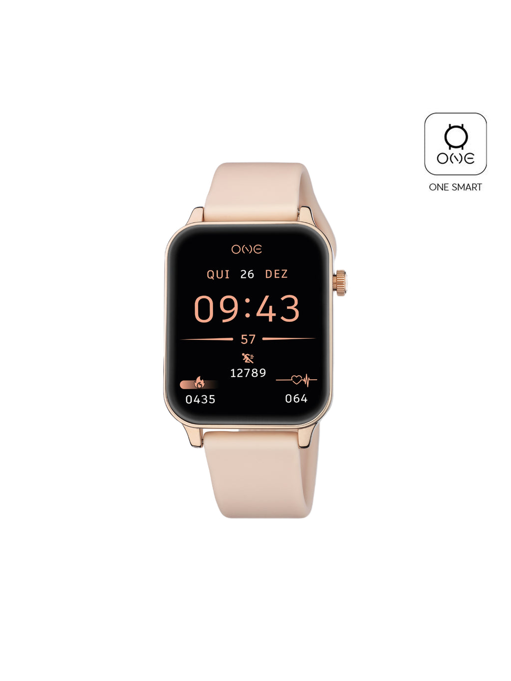Montre connectée One Frame Or rose Silicone