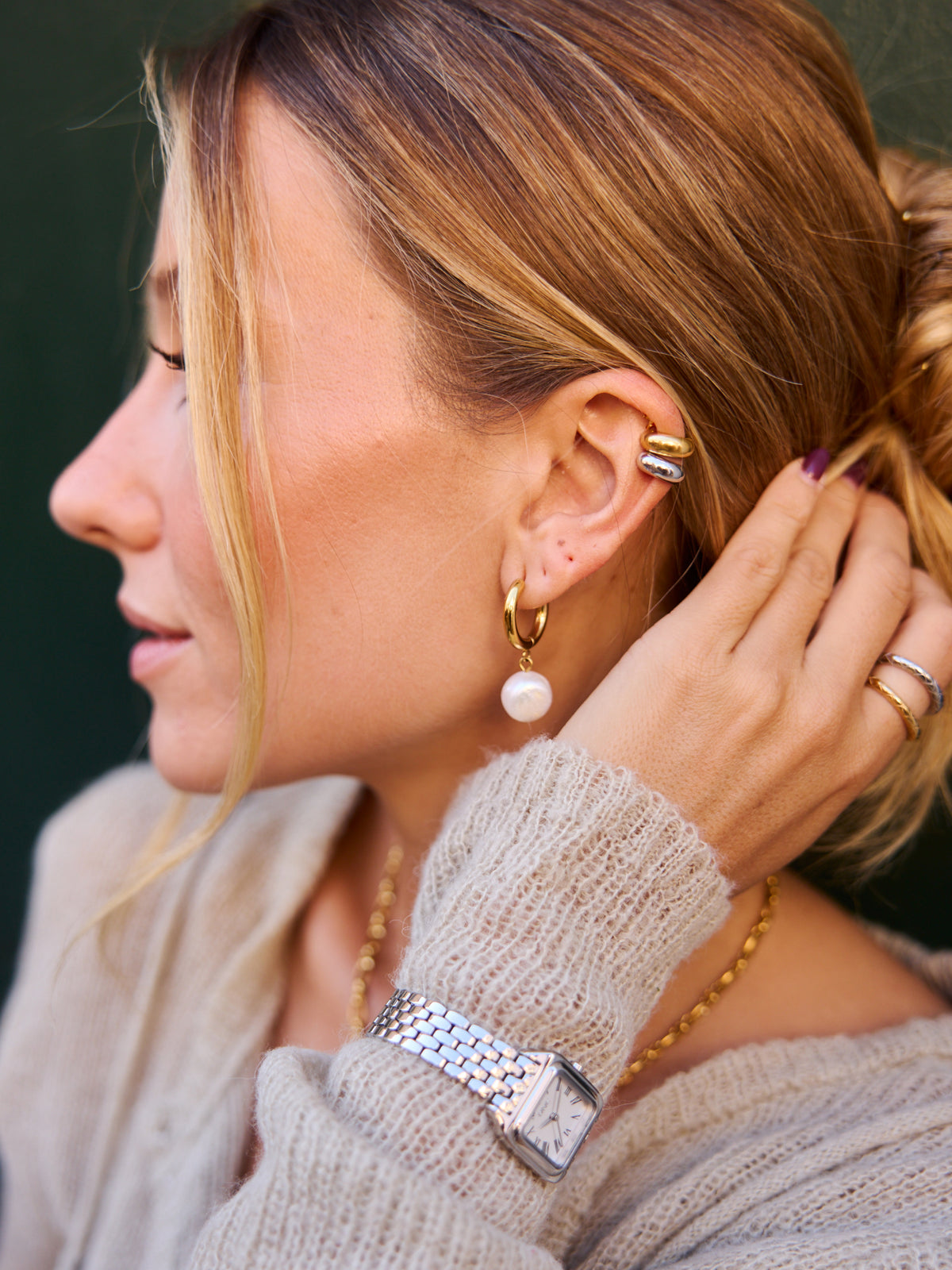 One Mix Bicolor Ear Cuff Earring Set