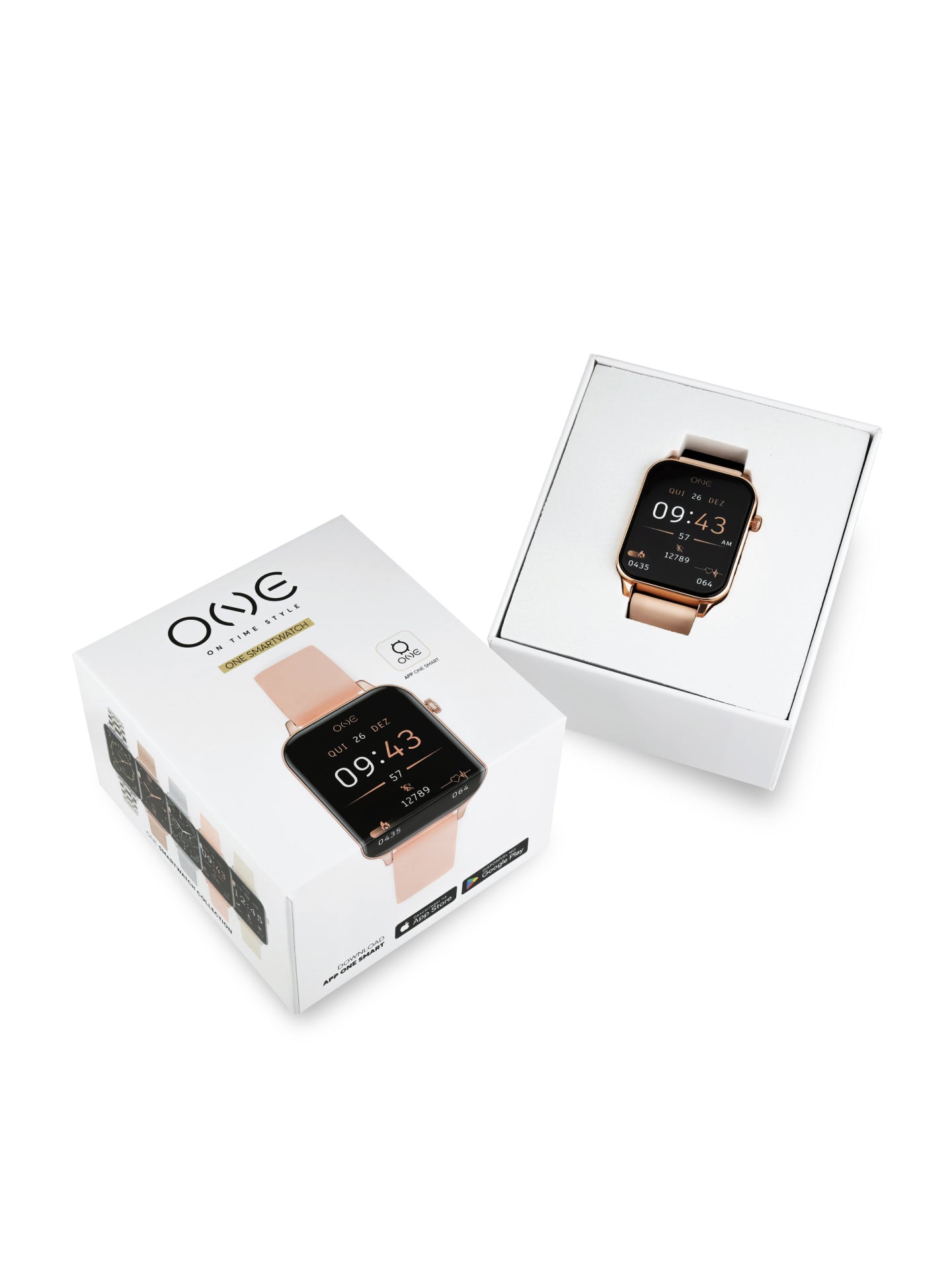 Montre connectée One Frame Or rose Silicone