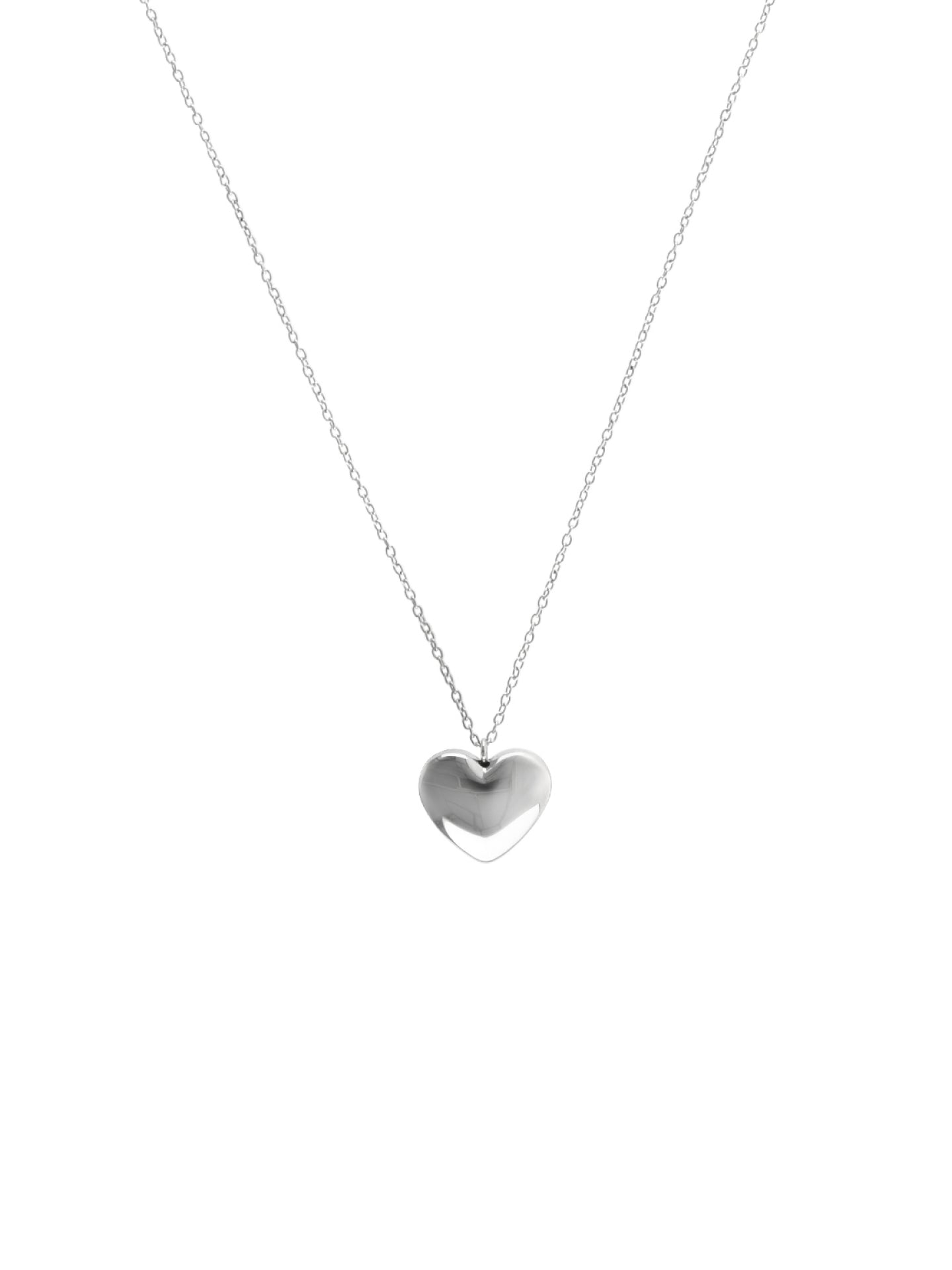 One Neckmess Heart Big Silver Necklace