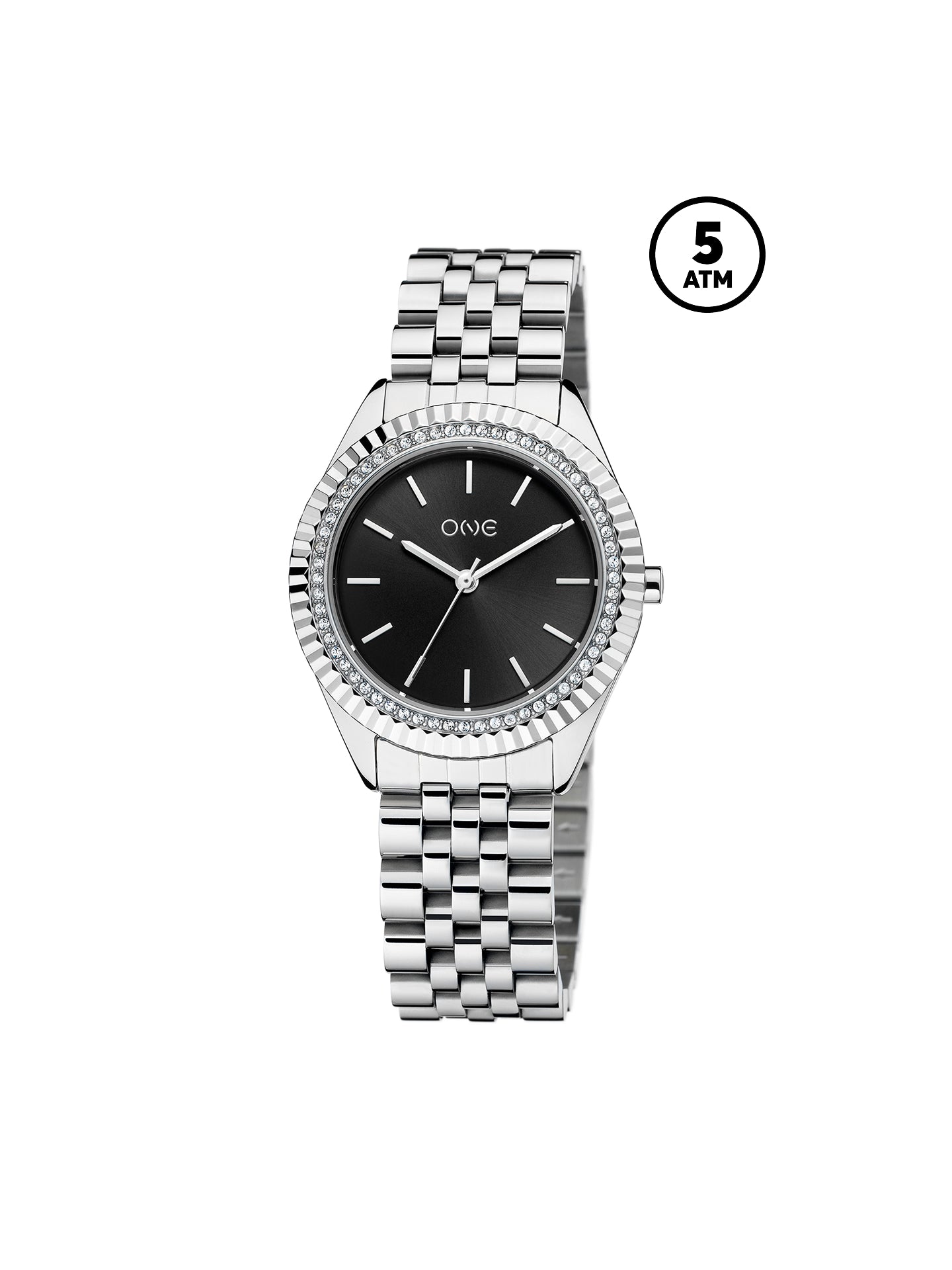 One Celebrity Crystal Schwarze Uhr