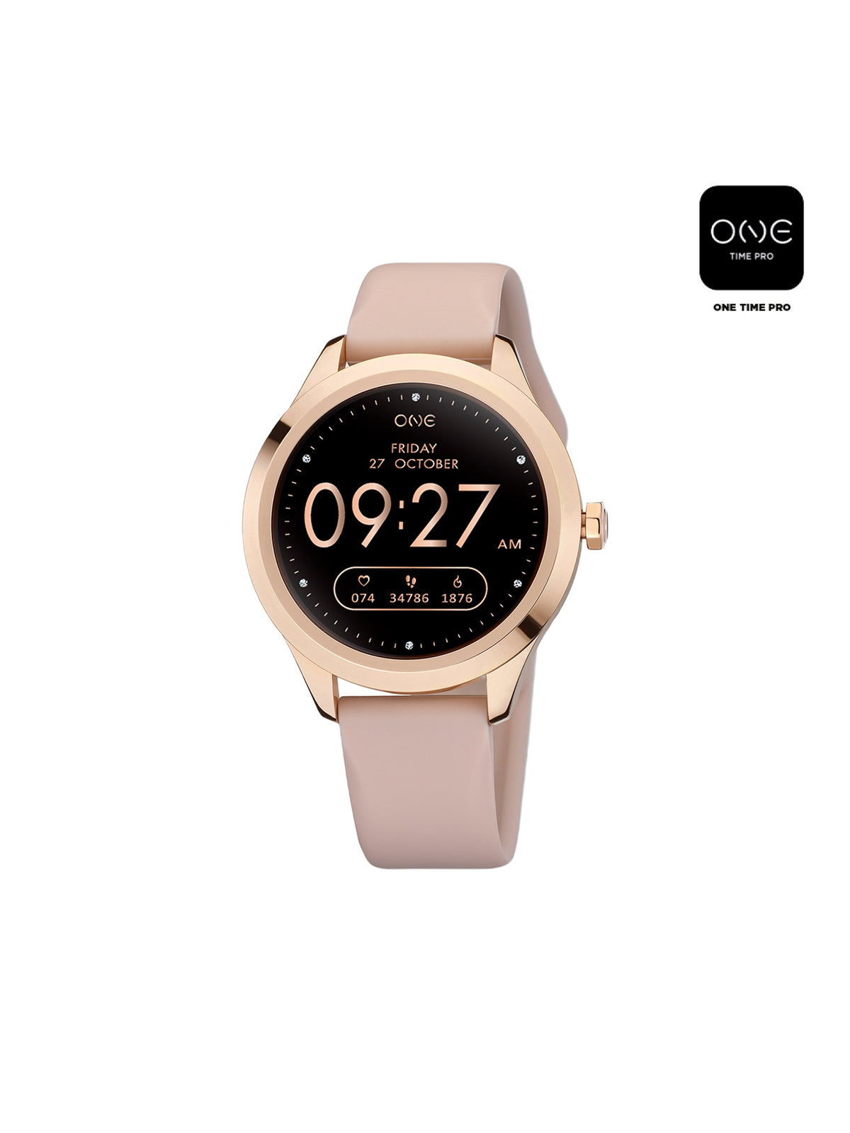 One Mini Rose Gold Silicone Smartwatch