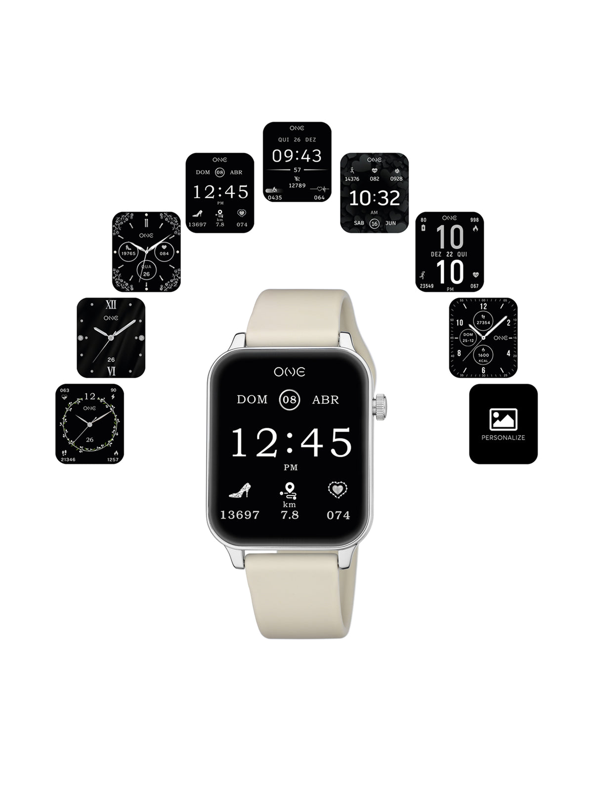 Smartwatch One Frame Beige Silicone