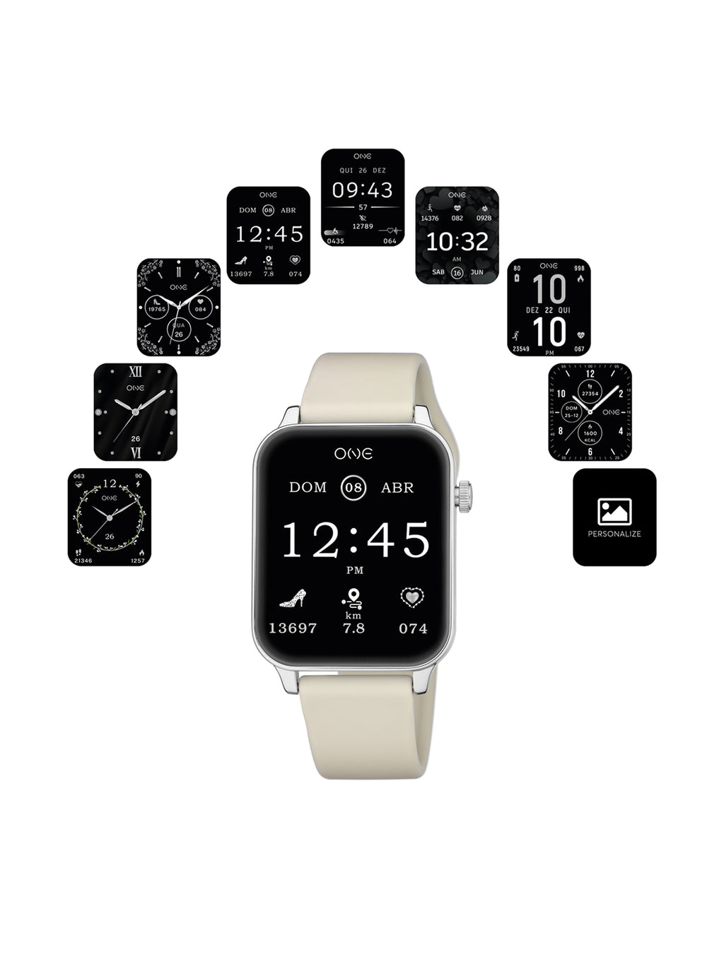 Smartwatch One Frame Beige Silicone