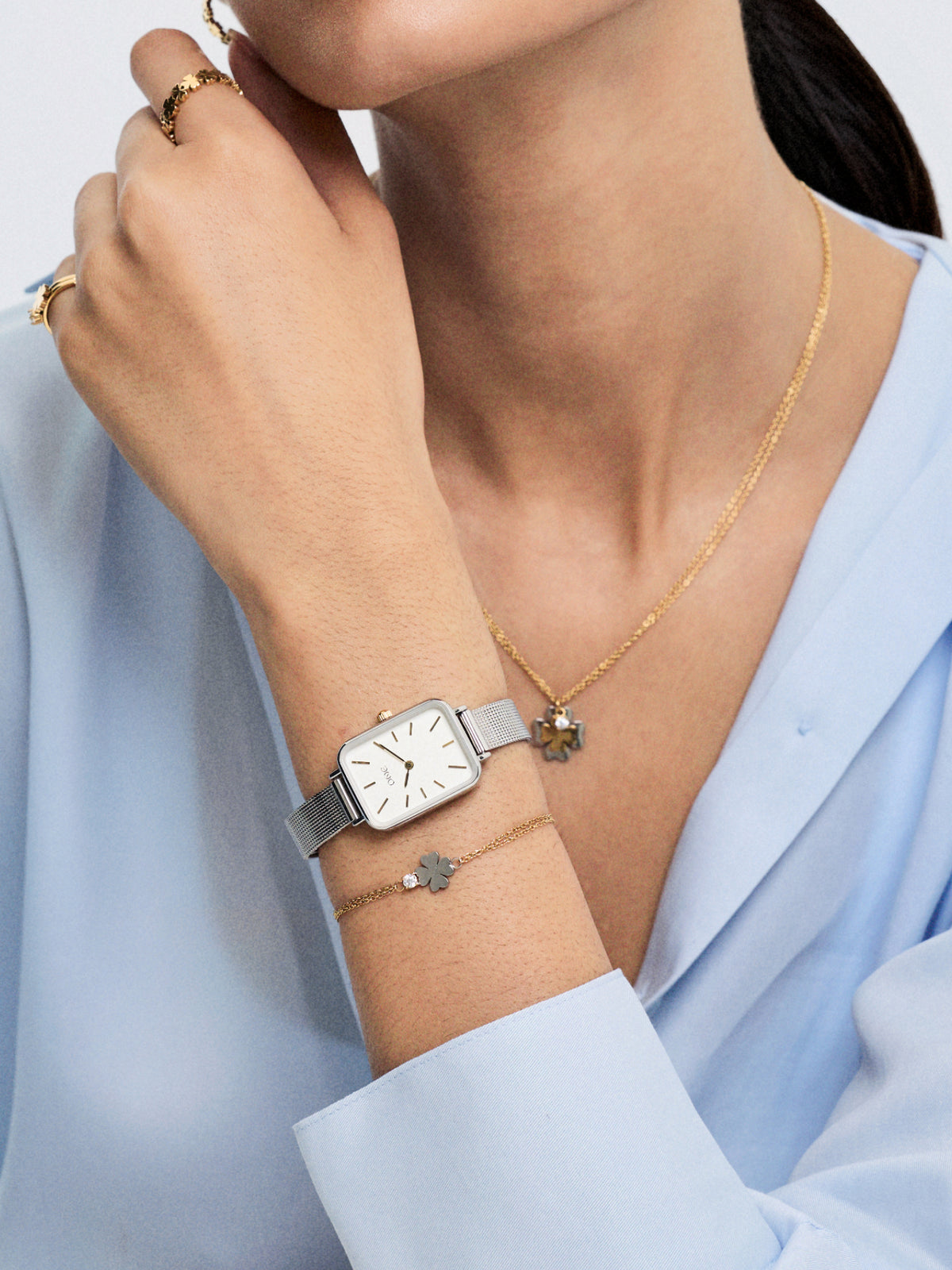 Pulseira One Lucky Flower Crystal Gold