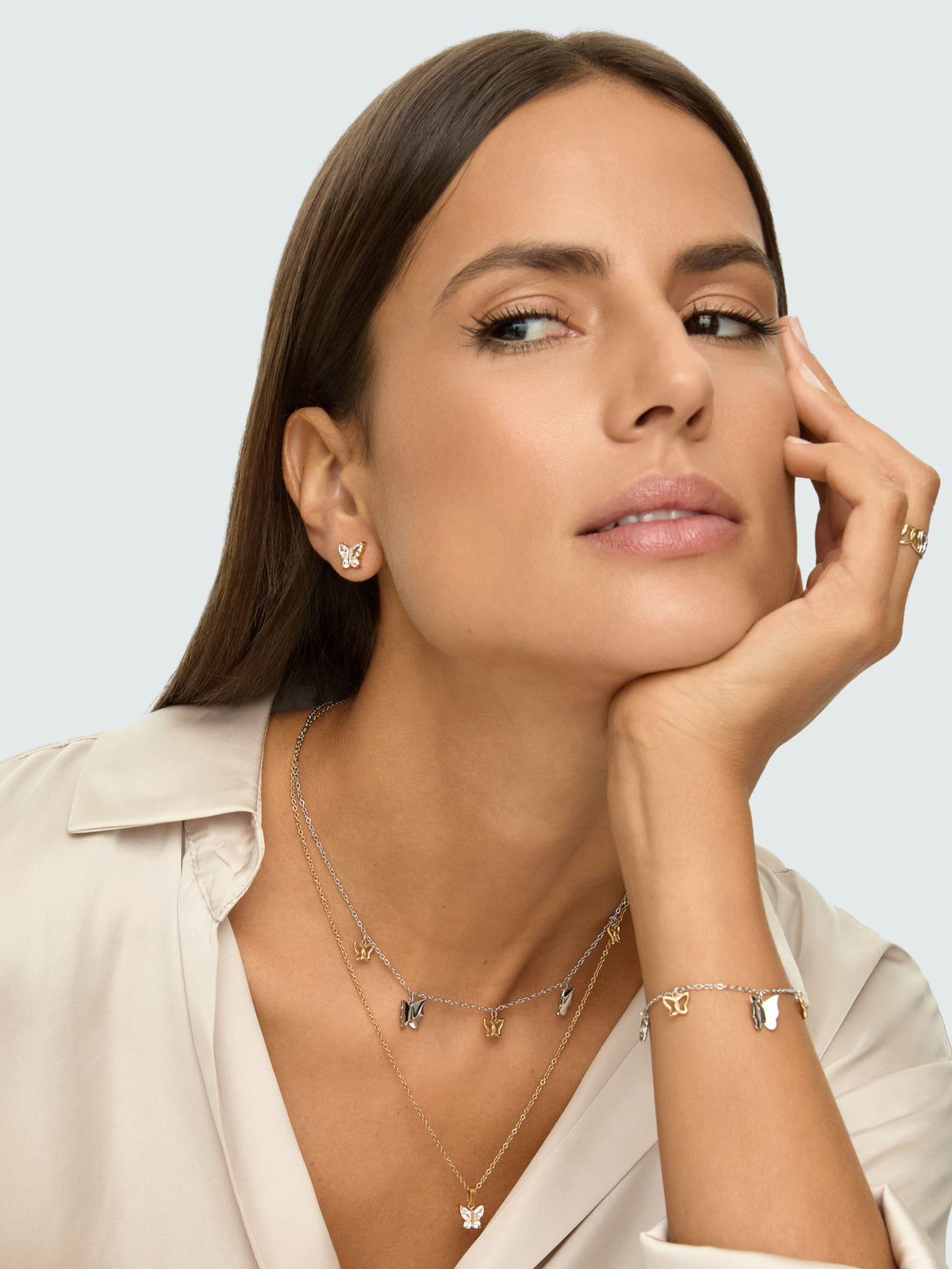 Brincos One Butterfly Crystal - OJBE03G