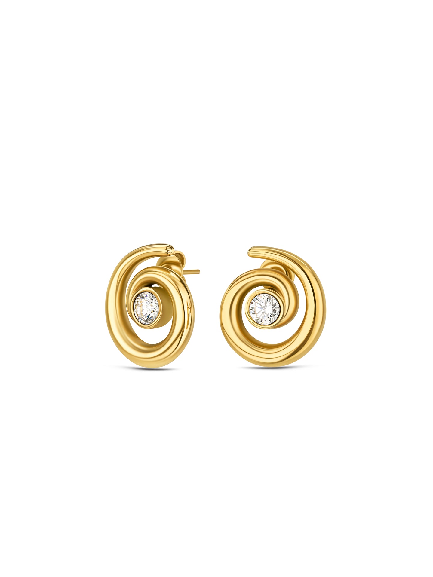Brincos One Senhora Chess Spiral Gold - OJCHE01G
