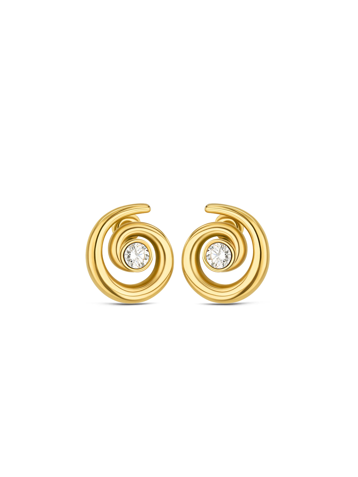 Brincos One Senhora Chess Spiral Gold - OJCHE01G
