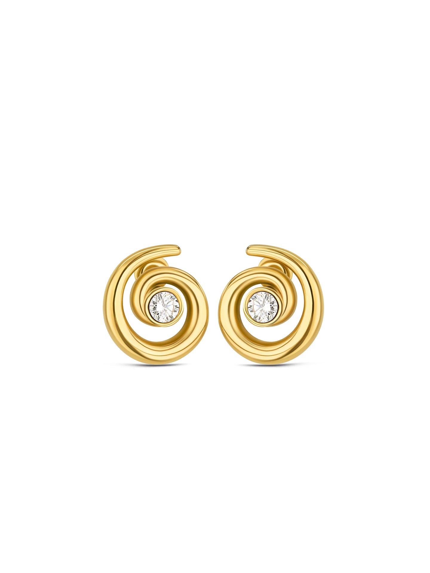 Brincos One Senhora Chess Spiral Gold - OJCHE01G
