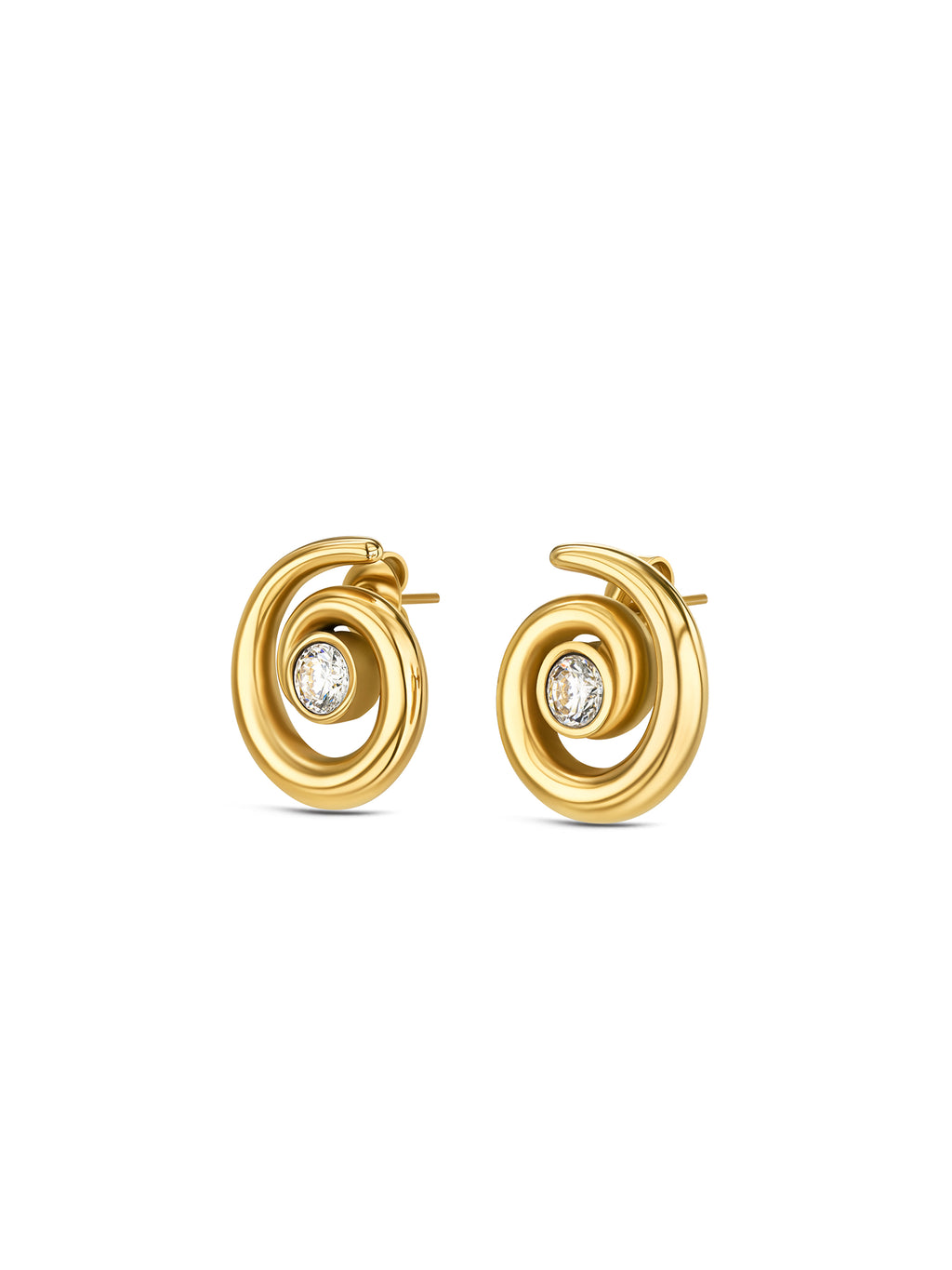 Brincos One Senhora Chess Spiral Gold - OJCHE01G