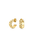 Brincos One Senhora Chess Crystal Gold - OJCHE02G
