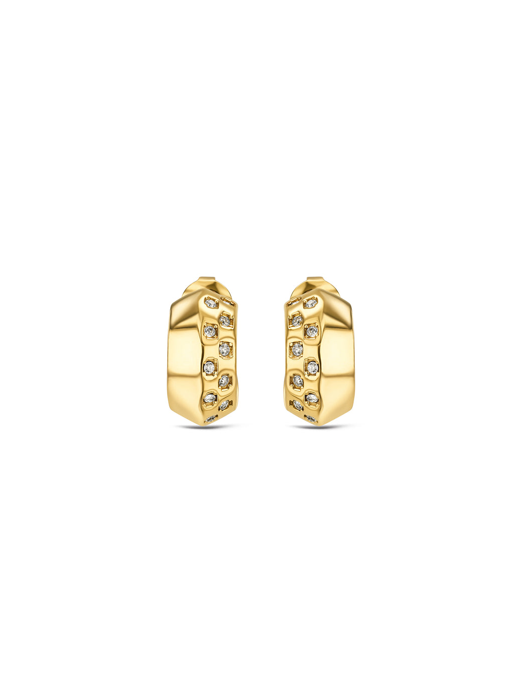 Brincos One Senhora Chess Crystal Gold - OJCHE02G
