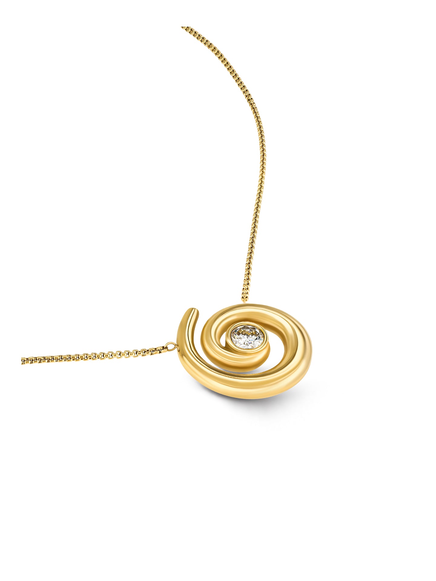 Colar One Senhora Chess Spiral Gold - OJCHN01G