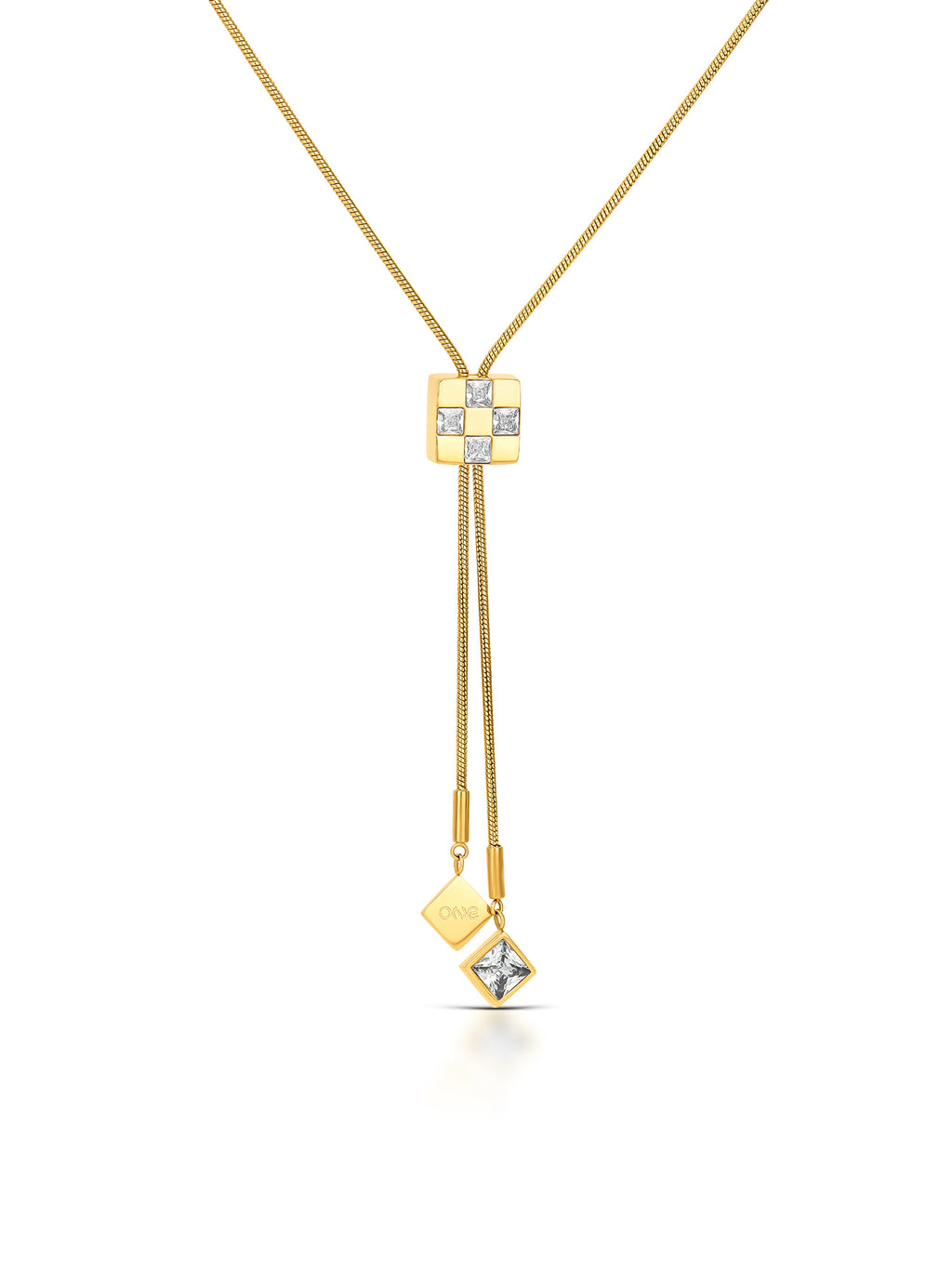 Colar One Senhora Chess Long Gold - OJCHN02G