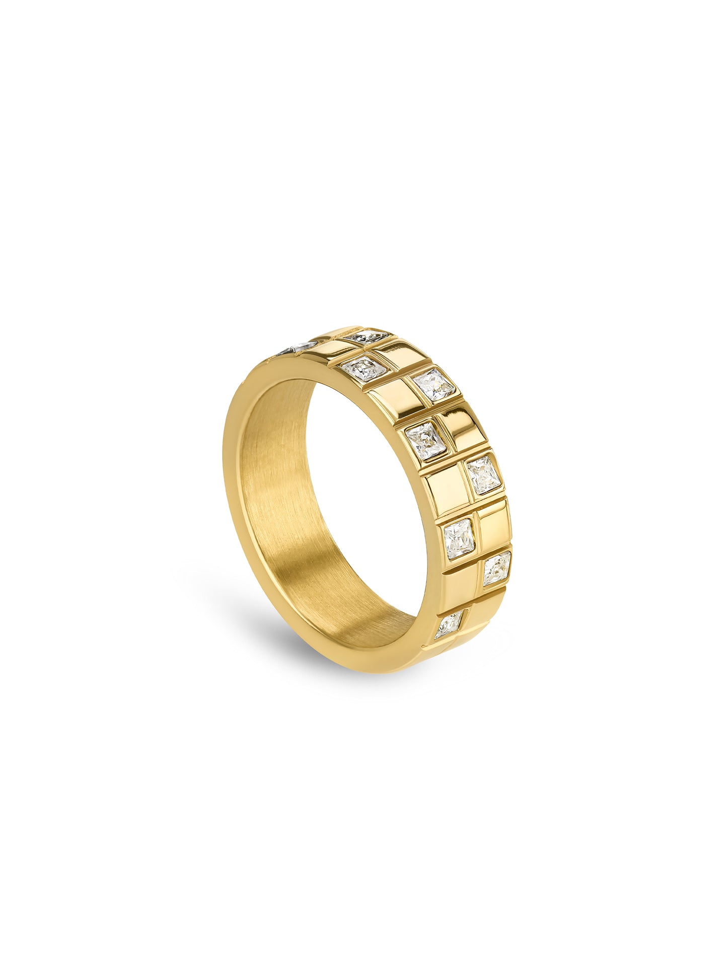 Anel One Senhora Chess Crystal Gold 7 - OJCHR01