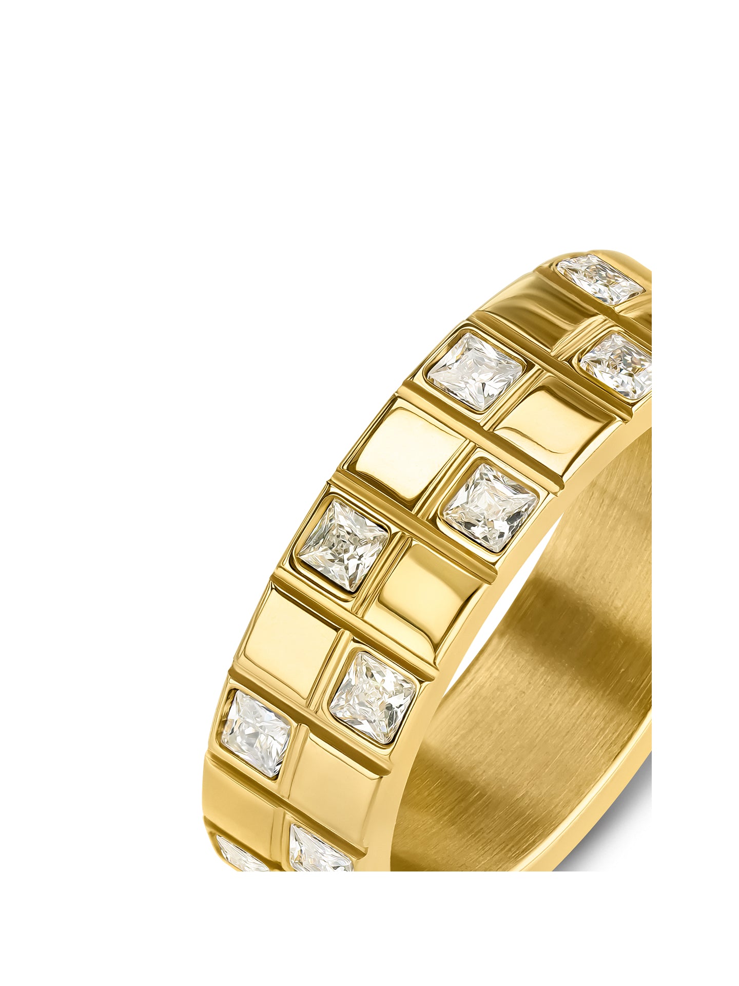 Anel One Senhora Chess Crystal Gold 7 - OJCHR01