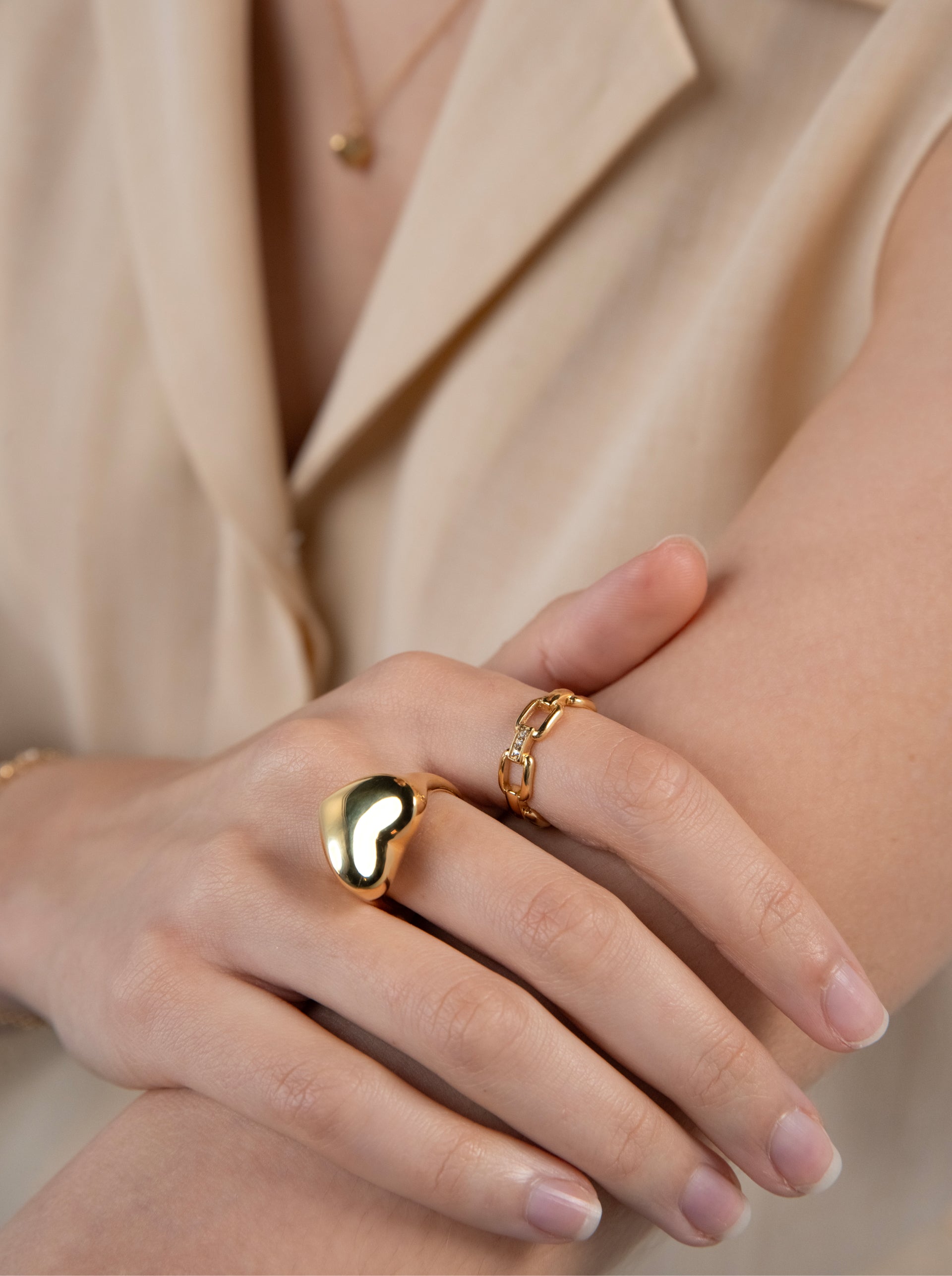 Anel One Crazy Heart Big Gold - OJCHR04G