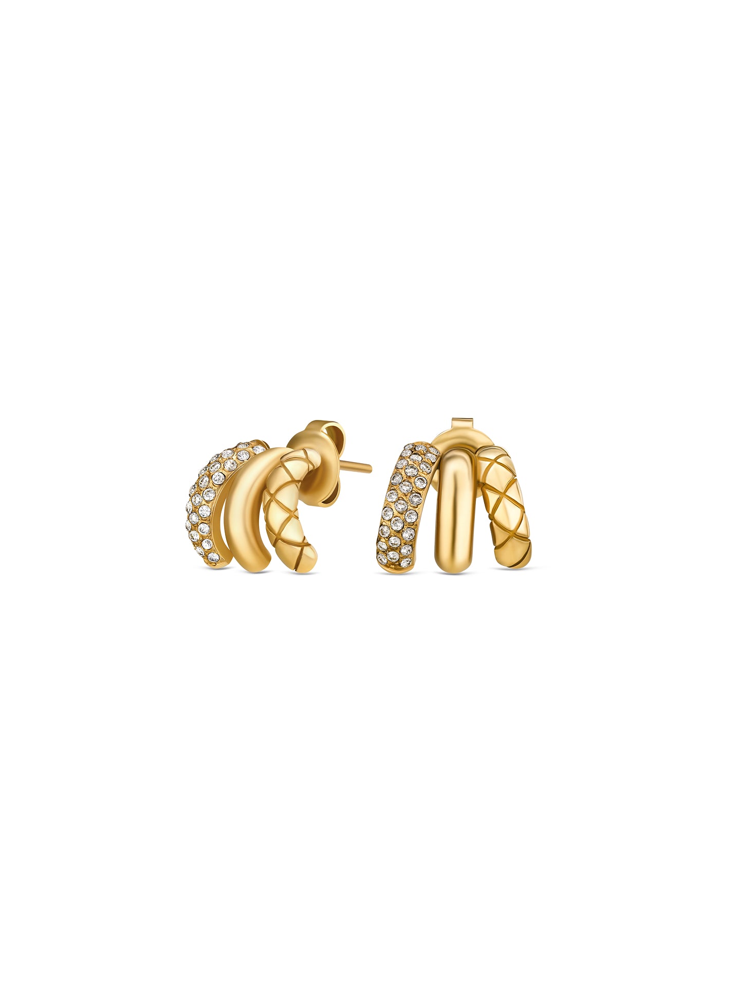 Boucles d'oreilles One Femme Délicieux Triple Or
