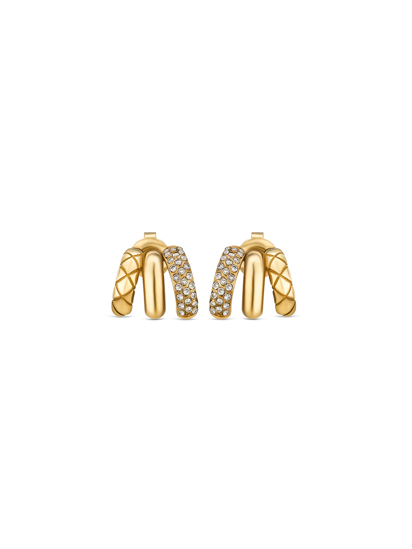 Boucles d'oreilles One Femme Délicieux Triple Or