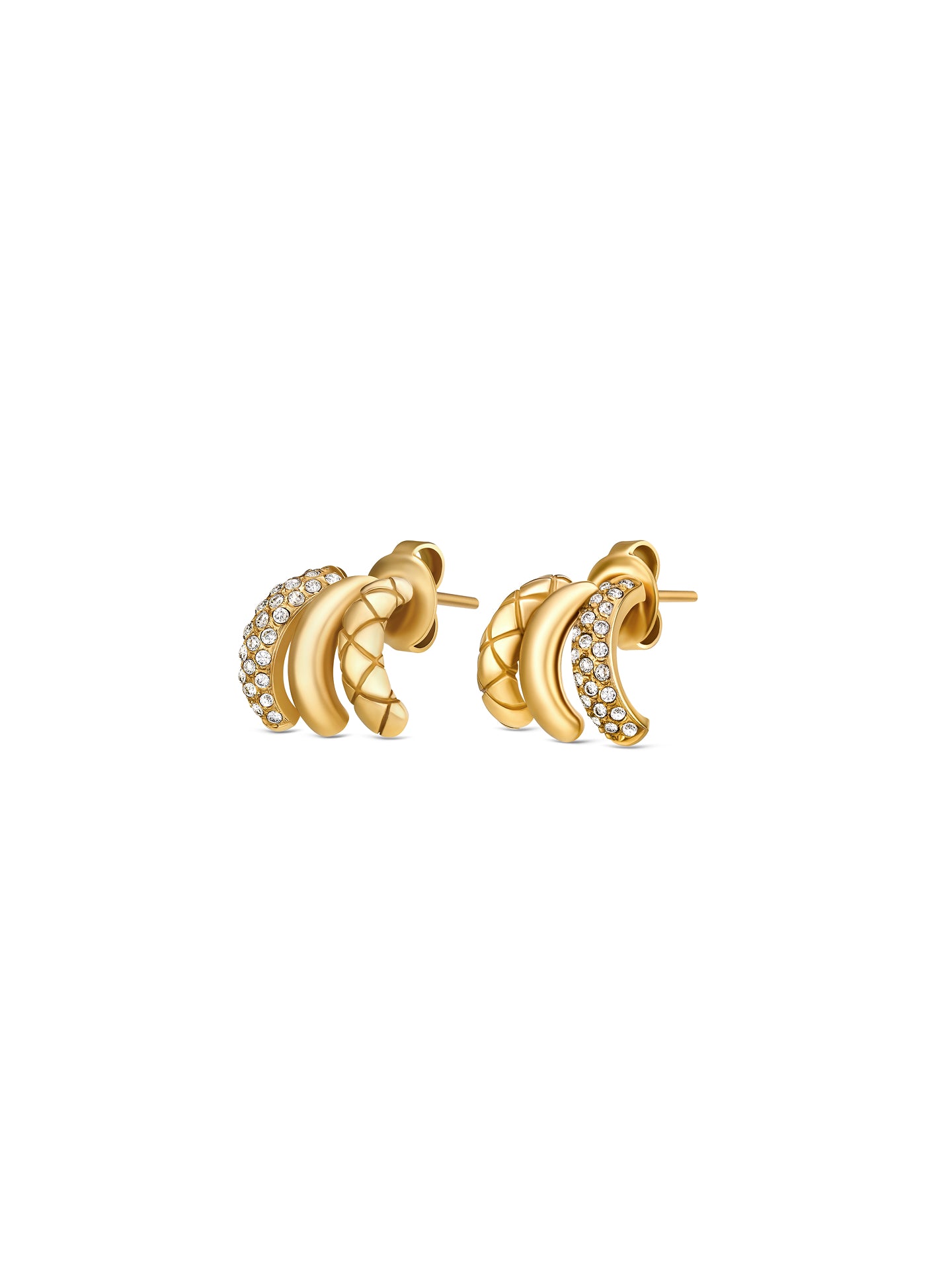 Boucles d'oreilles One Femme Délicieux Triple Or