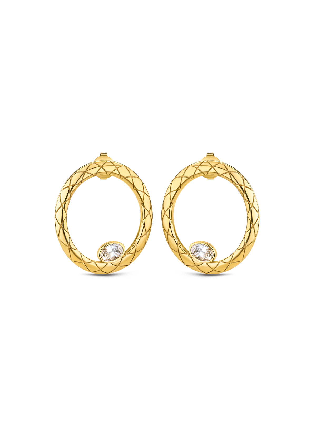 Brincos One Senhora Delightful Crystal Gold - OJDFE05G