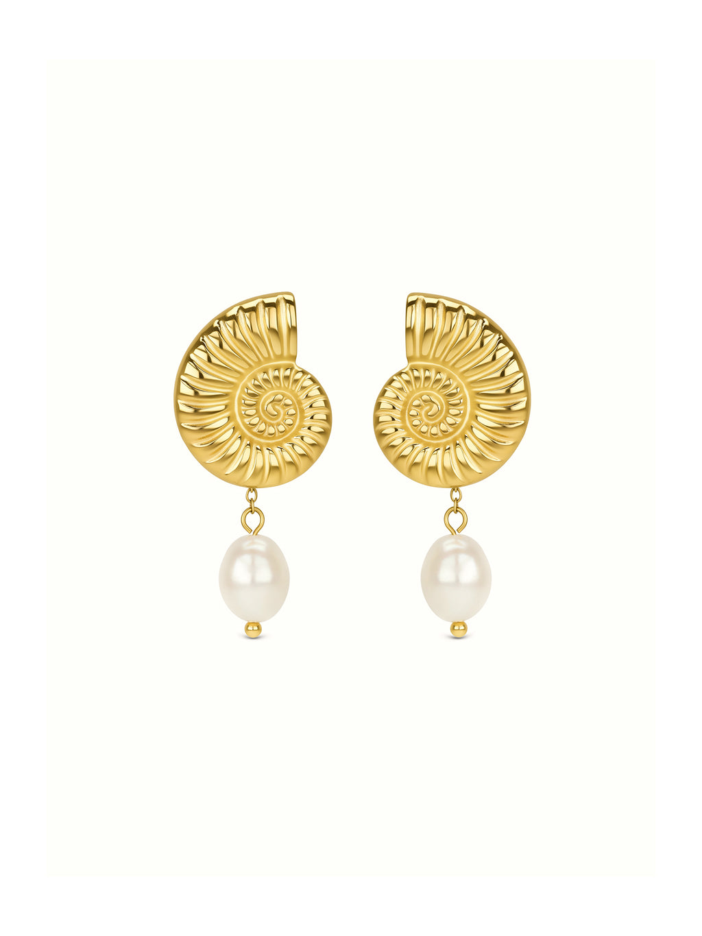 Pendientes ONE Coral Pearl Gold