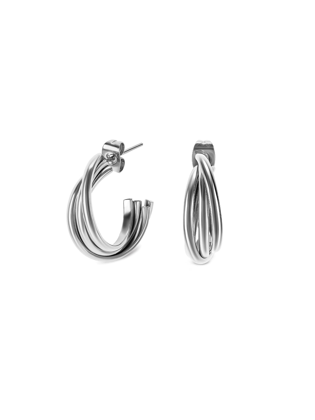 Pendientes One Luminous de plata maciza