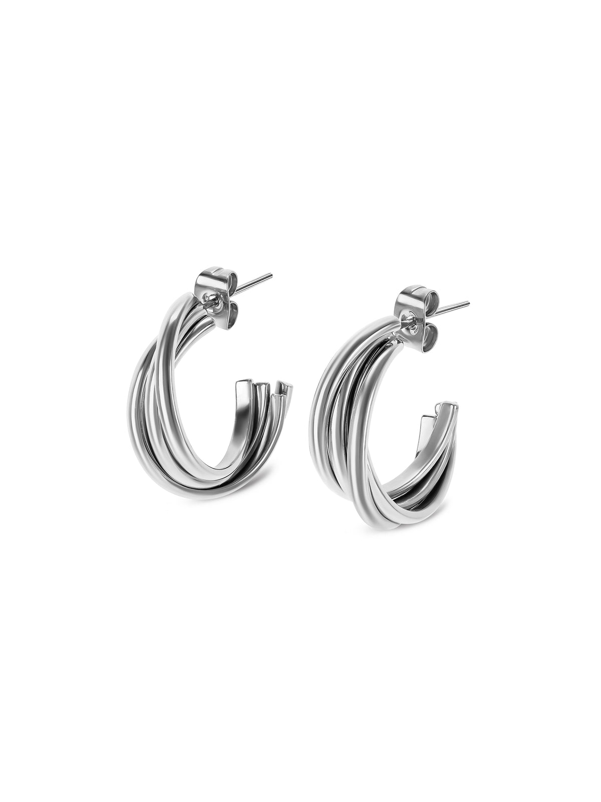 Pendientes One Luminous de plata maciza