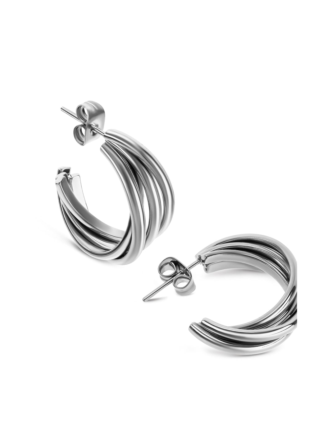 Pendientes One Luminous de plata maciza