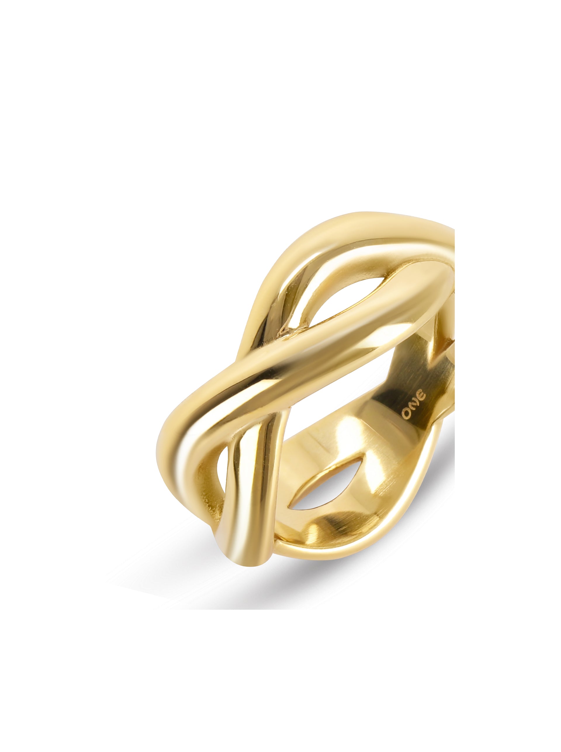 Anel One Infinity Crossed Gold - OJIFR01G