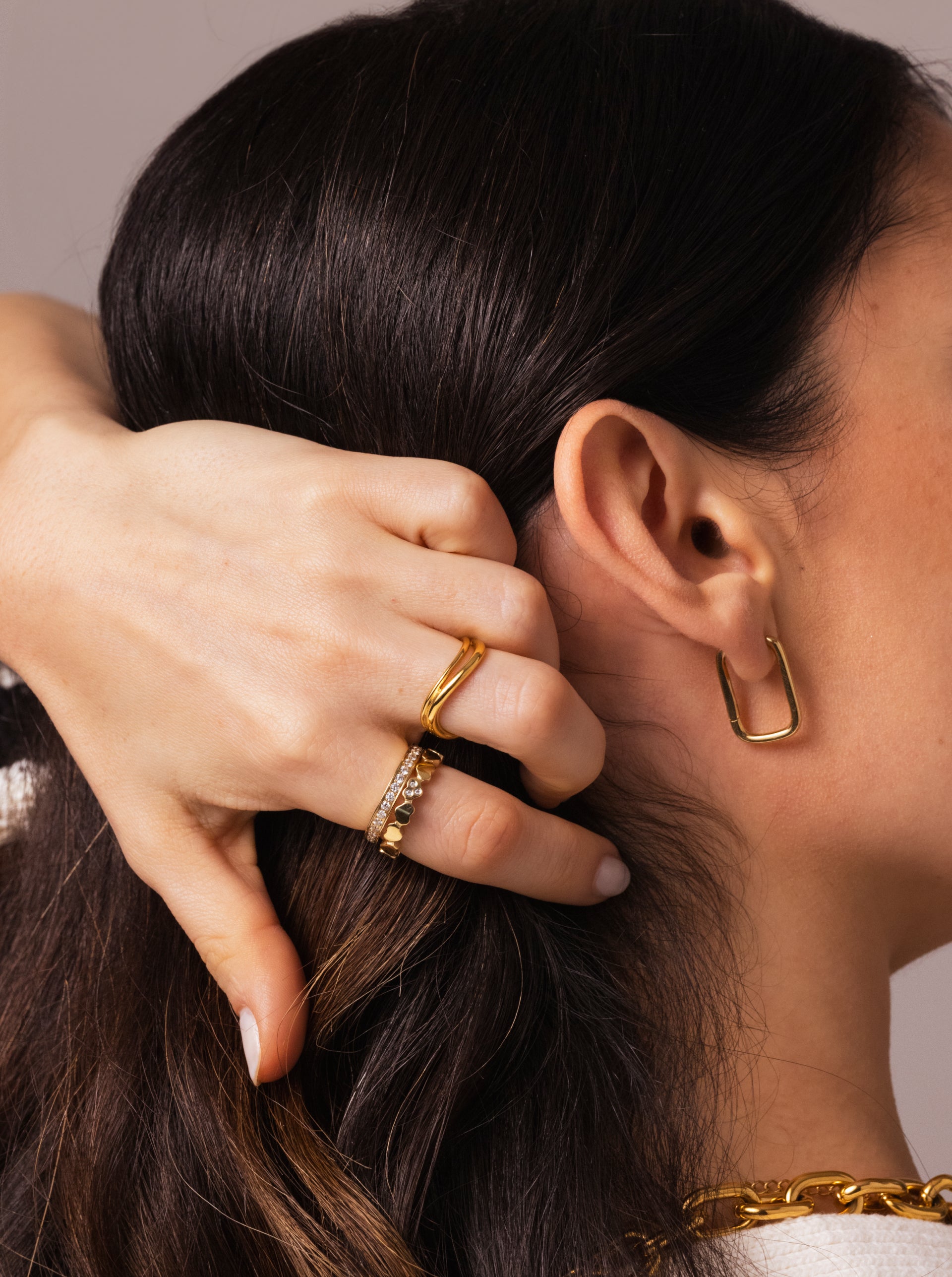 Anel One Infinity Double Gold - OJIFR04G