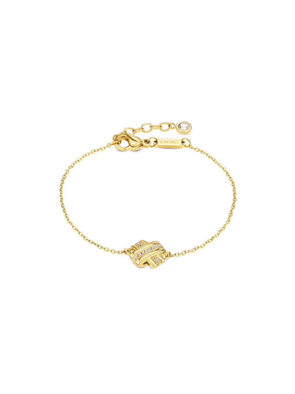 Pulseira One Senhora Knot Crystal Gold - OJKBE02G