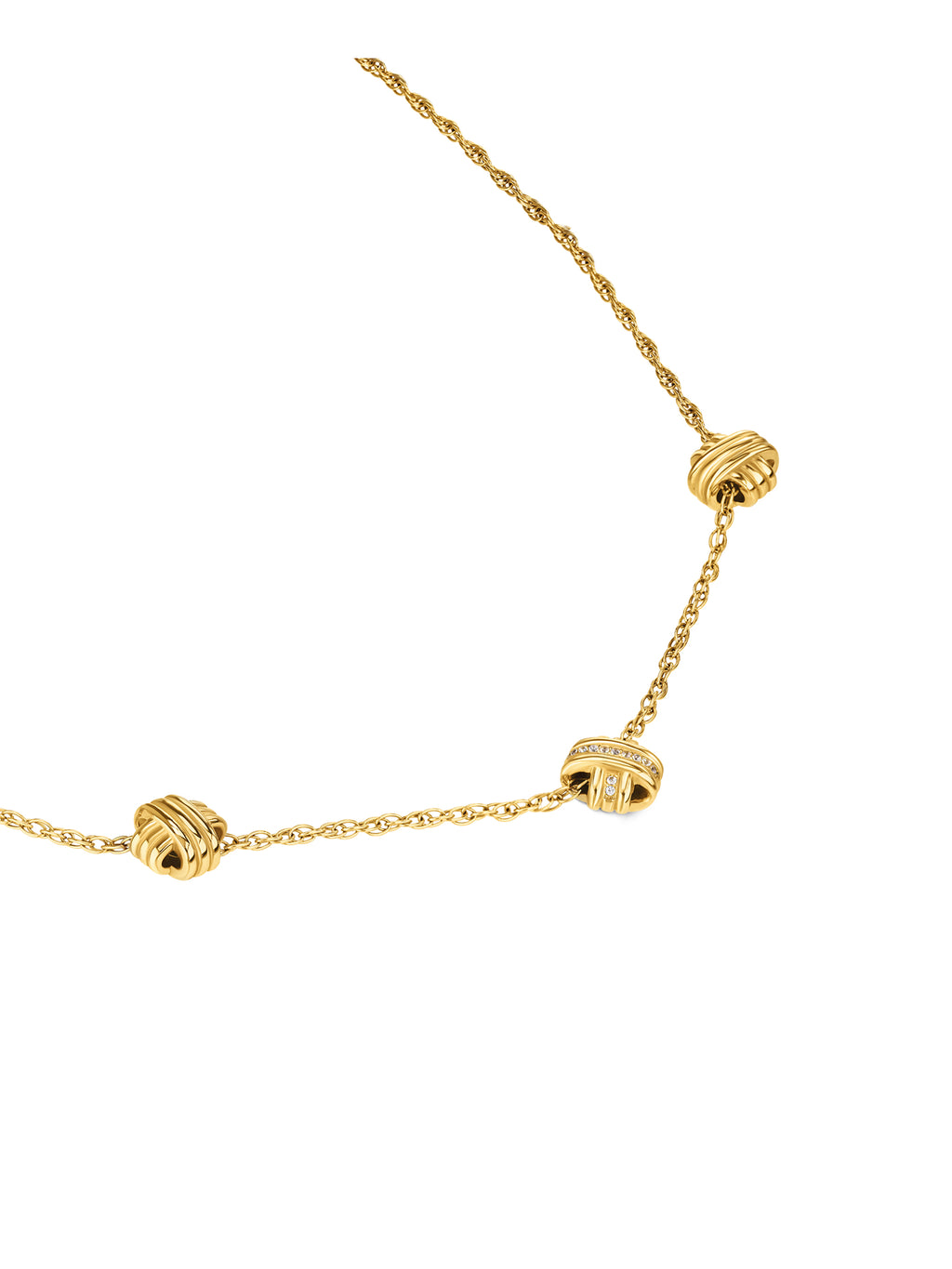 Colar One Knot Triple Crystal