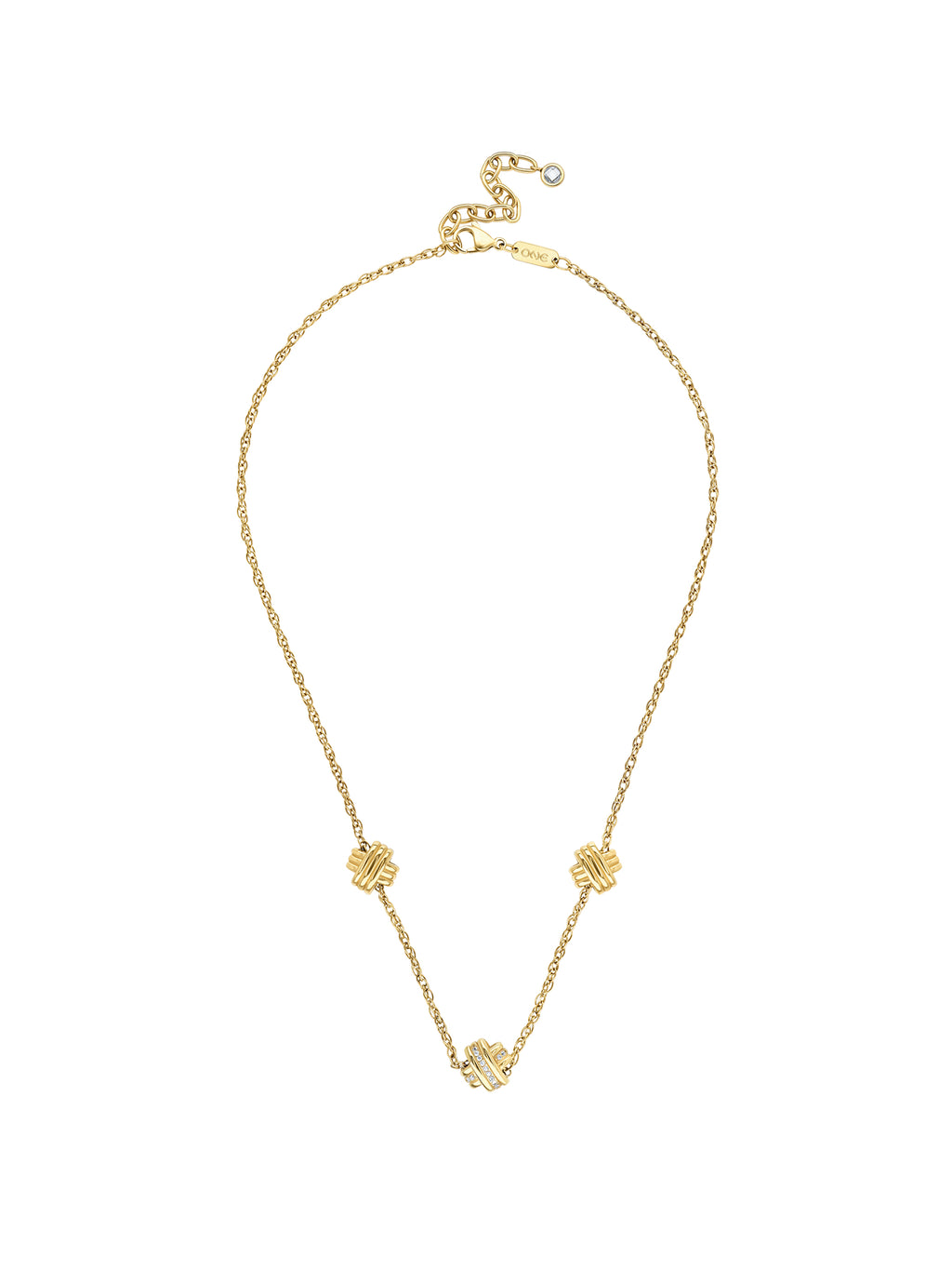 Colar One Knot Triple Crystal