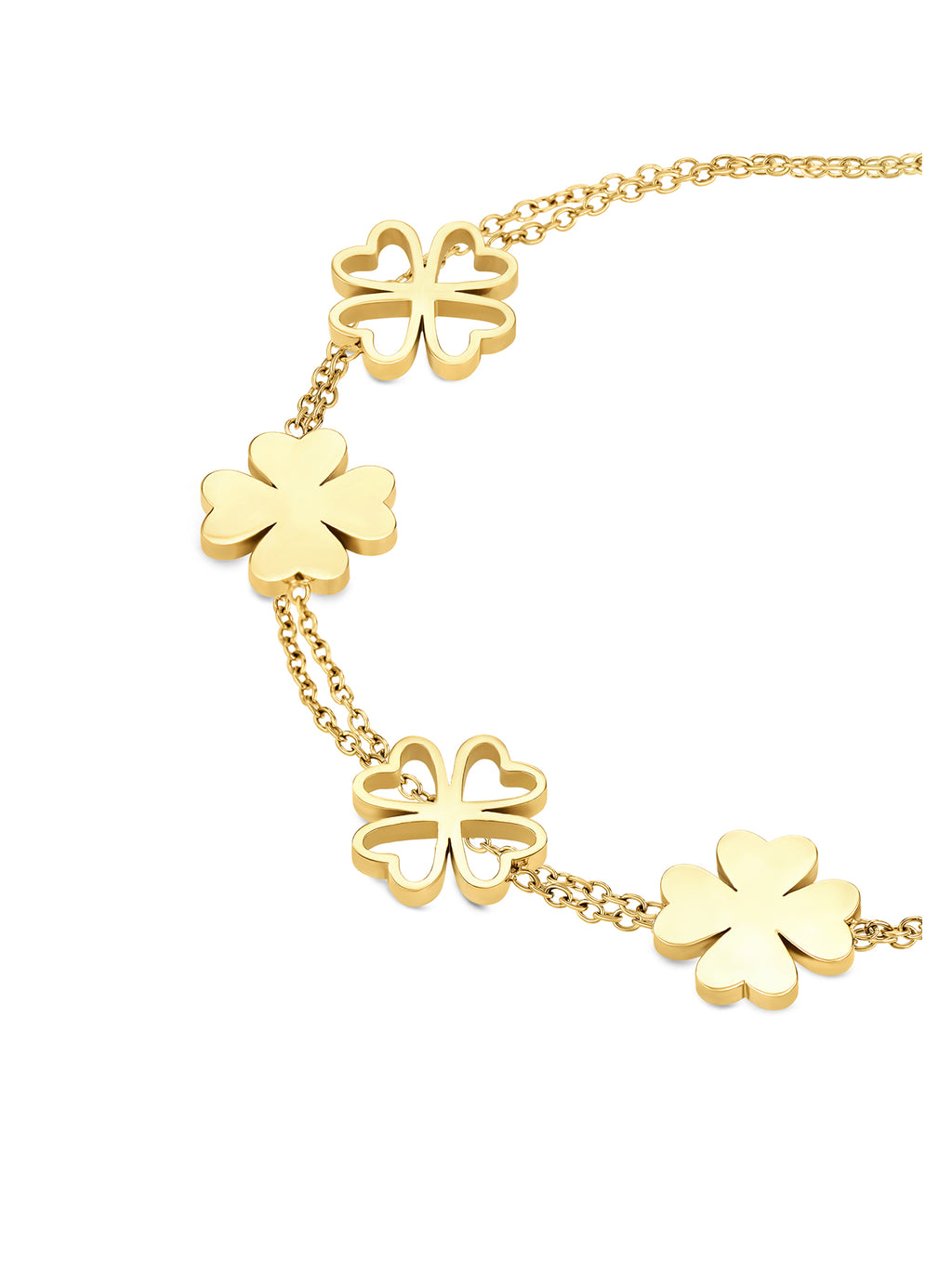 Pulseira One Lucky Flower Double Gold - OJLFB07G