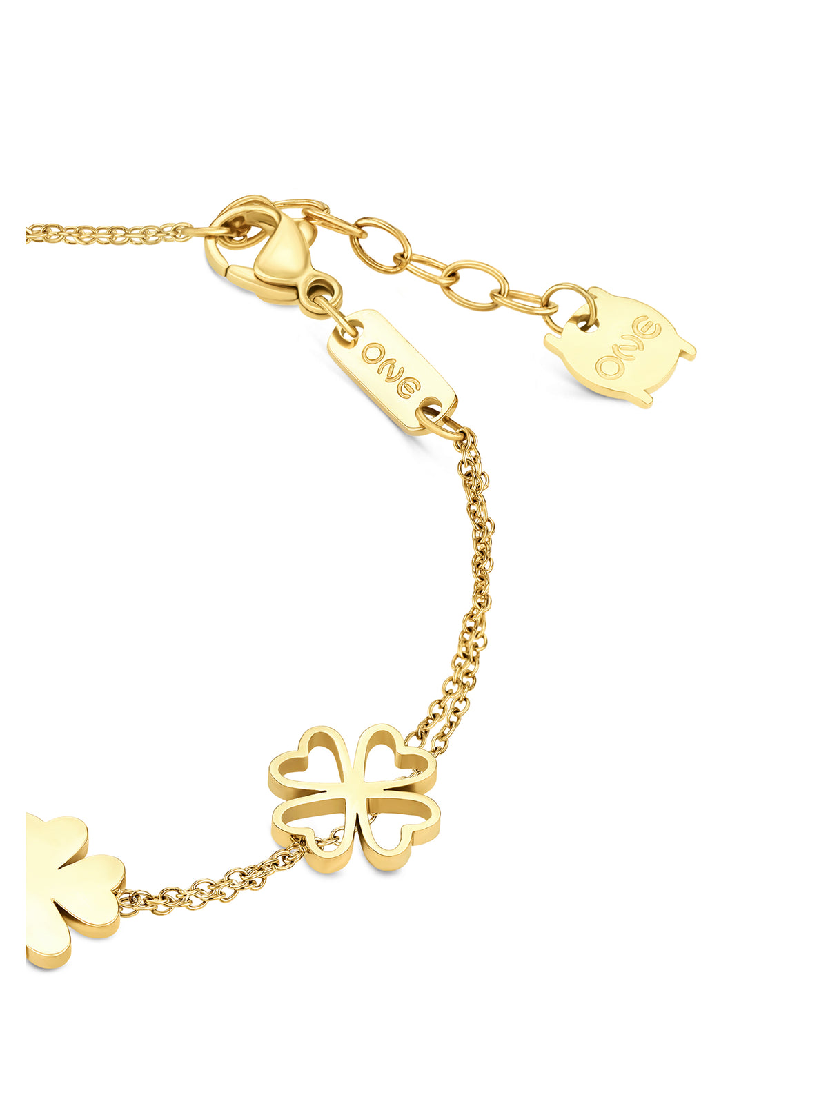 Pulseira One Lucky Flower Double Gold - OJLFB07G