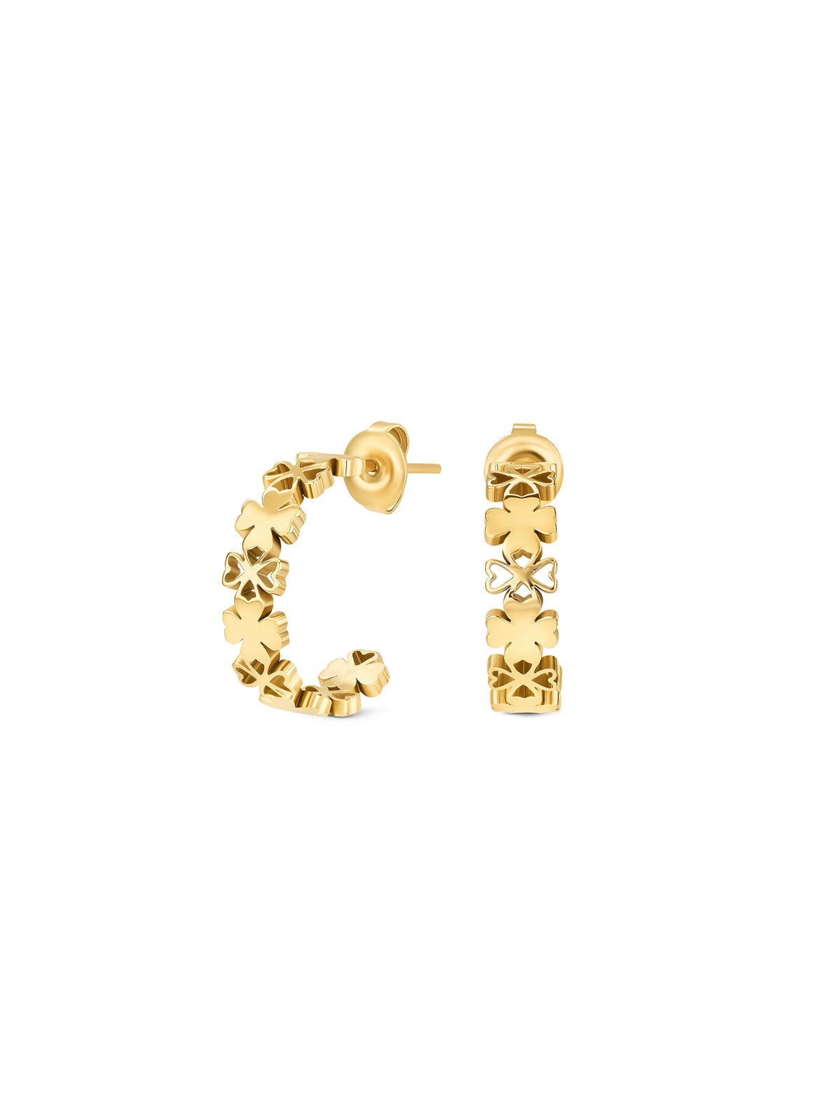 Brincos One Lucky Flower Hoop Gold - OJLFE06G