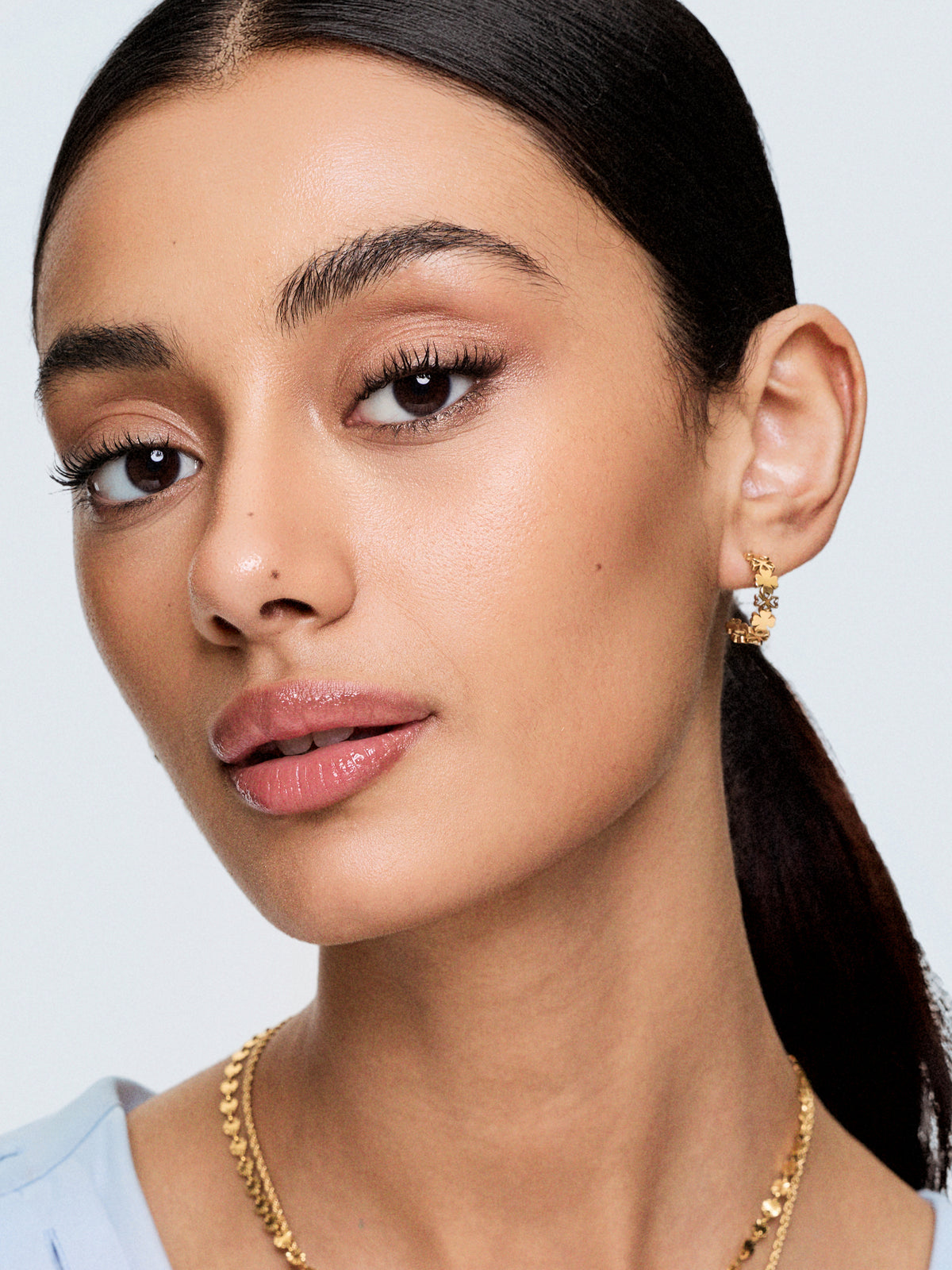 Brincos One Lucky Flower Hoop Gold