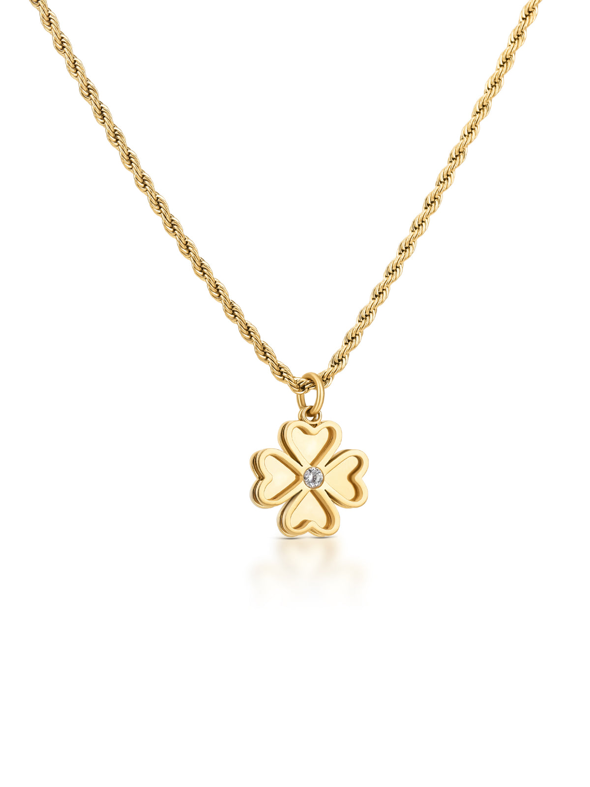 Colar One Lucky Flower Crystal Gold