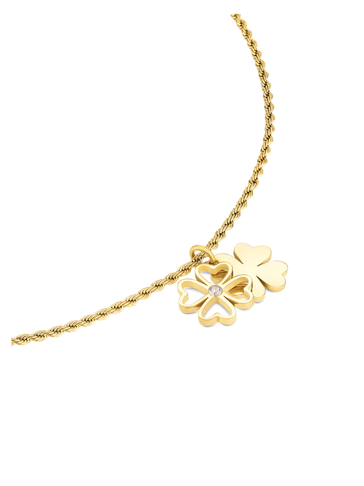 Colar One Lucky Flower Crystal Gold