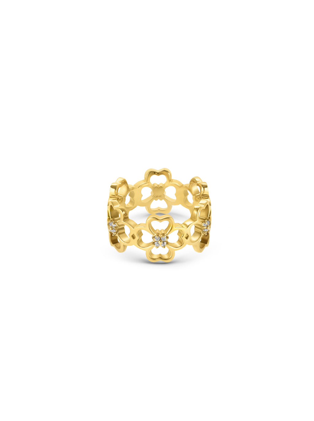 Anel One Lucky Flower Crystal Gold - OJLFR053