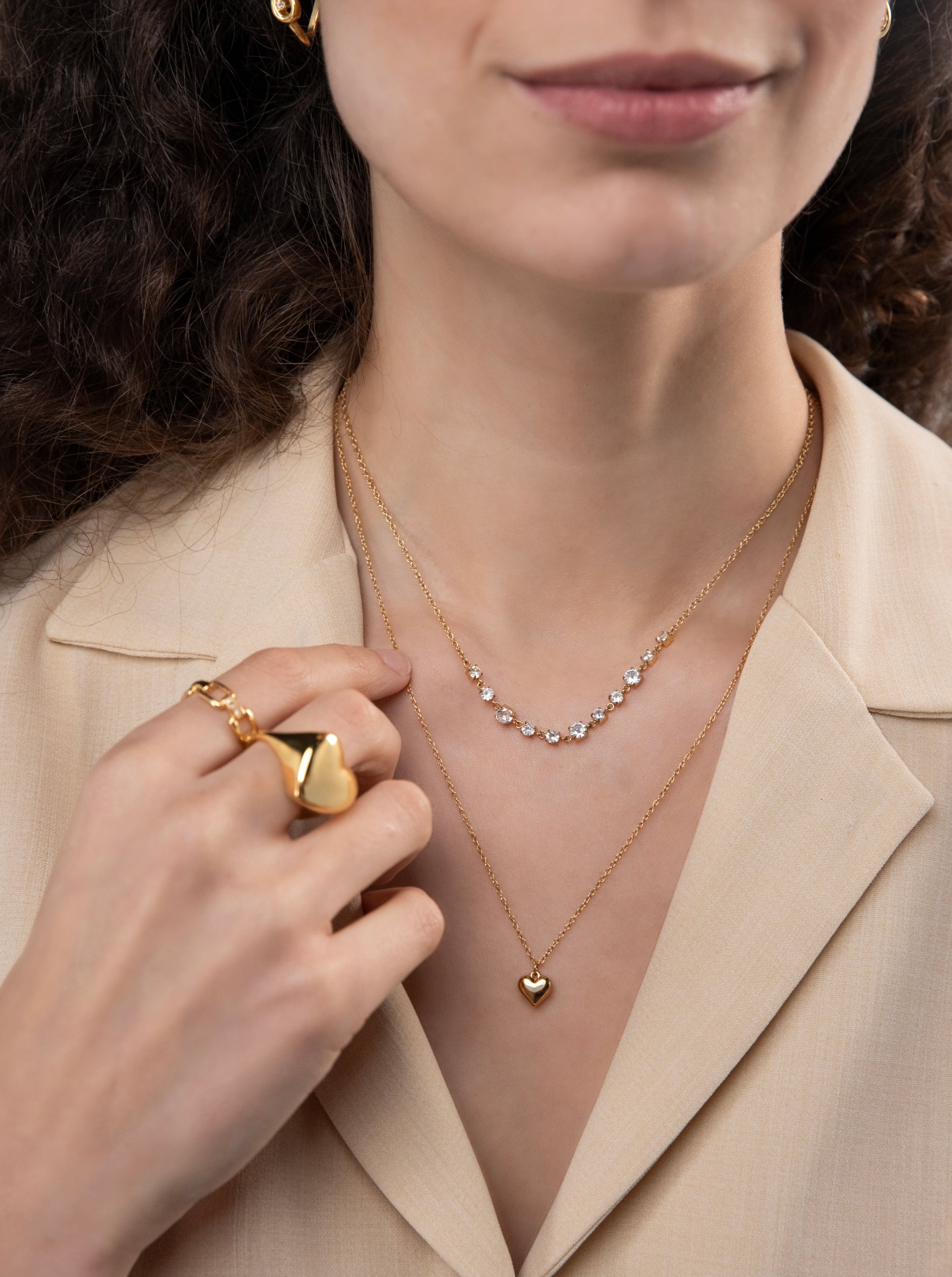 Colar One Neckmess Heart Gold - OJNN28G