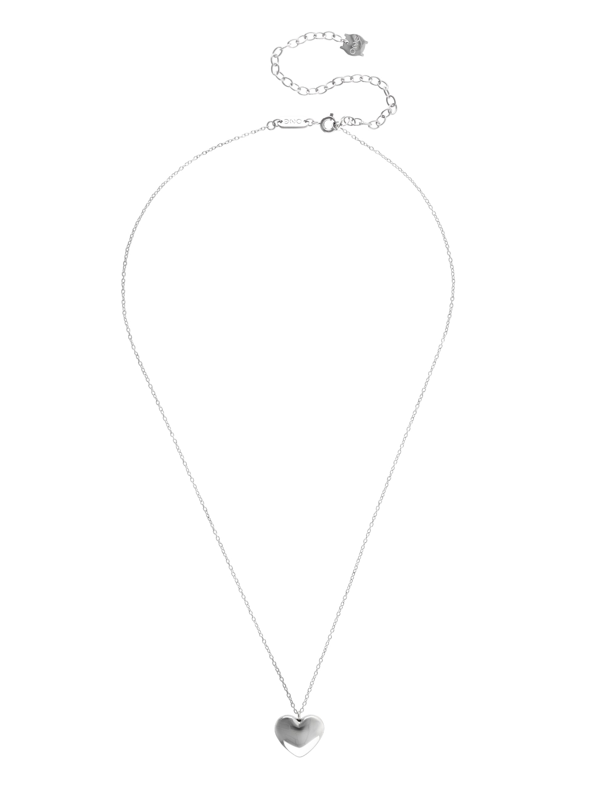 Colar One Neckmess Heart Big Silver - OJNN29S