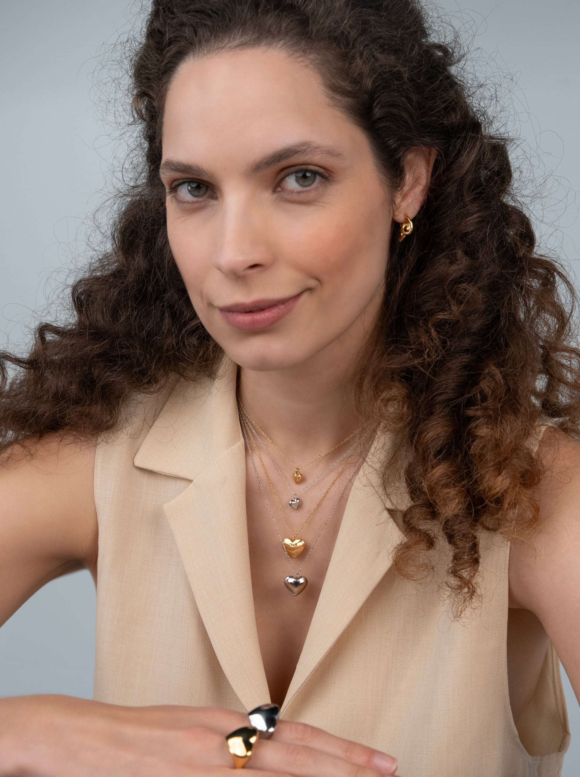 Colar One Neckmess Heart Big Silver - OJNN29S