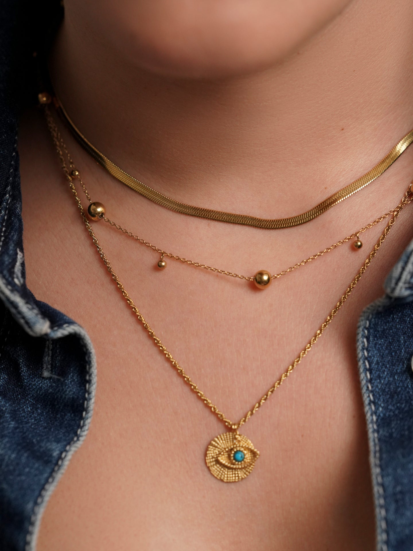 Colar One Neckmess Amulet Blue - OJNN73G